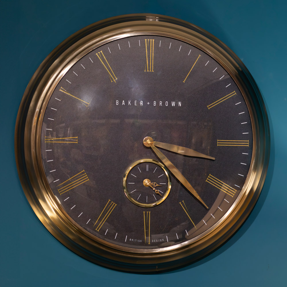 Baker and Brown Clock Black Brass 1