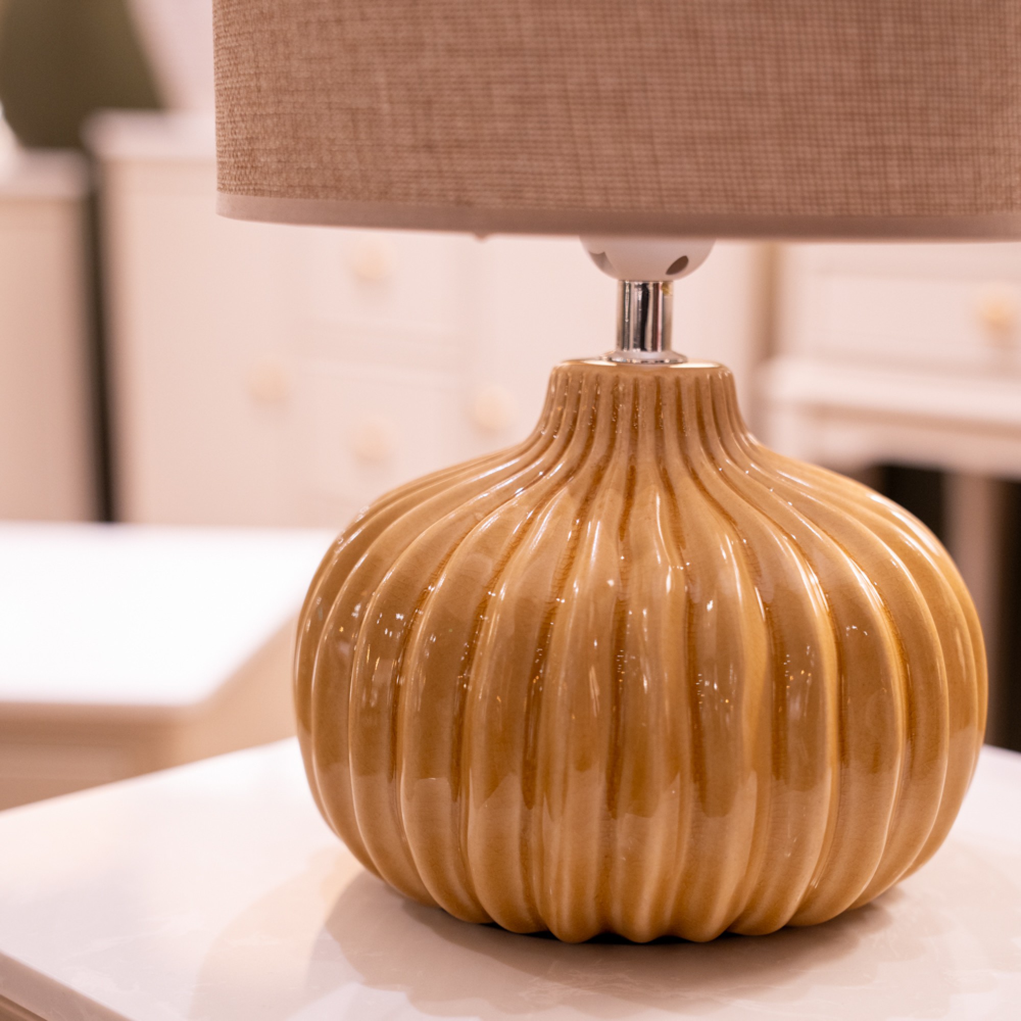 Dakota Ceramic Lamp Muted Yellow 2