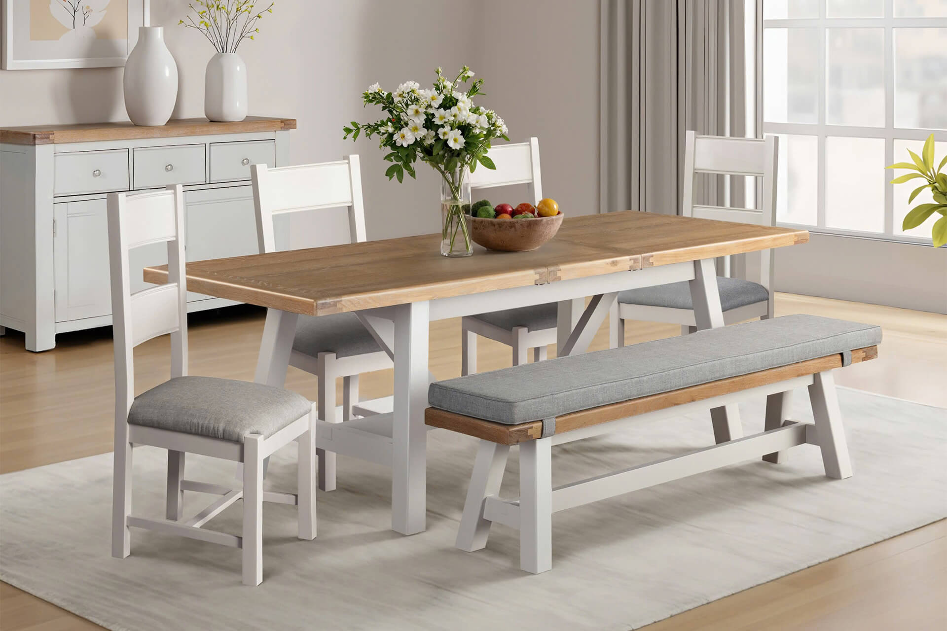 Dromore Taupe Dining Bench 1