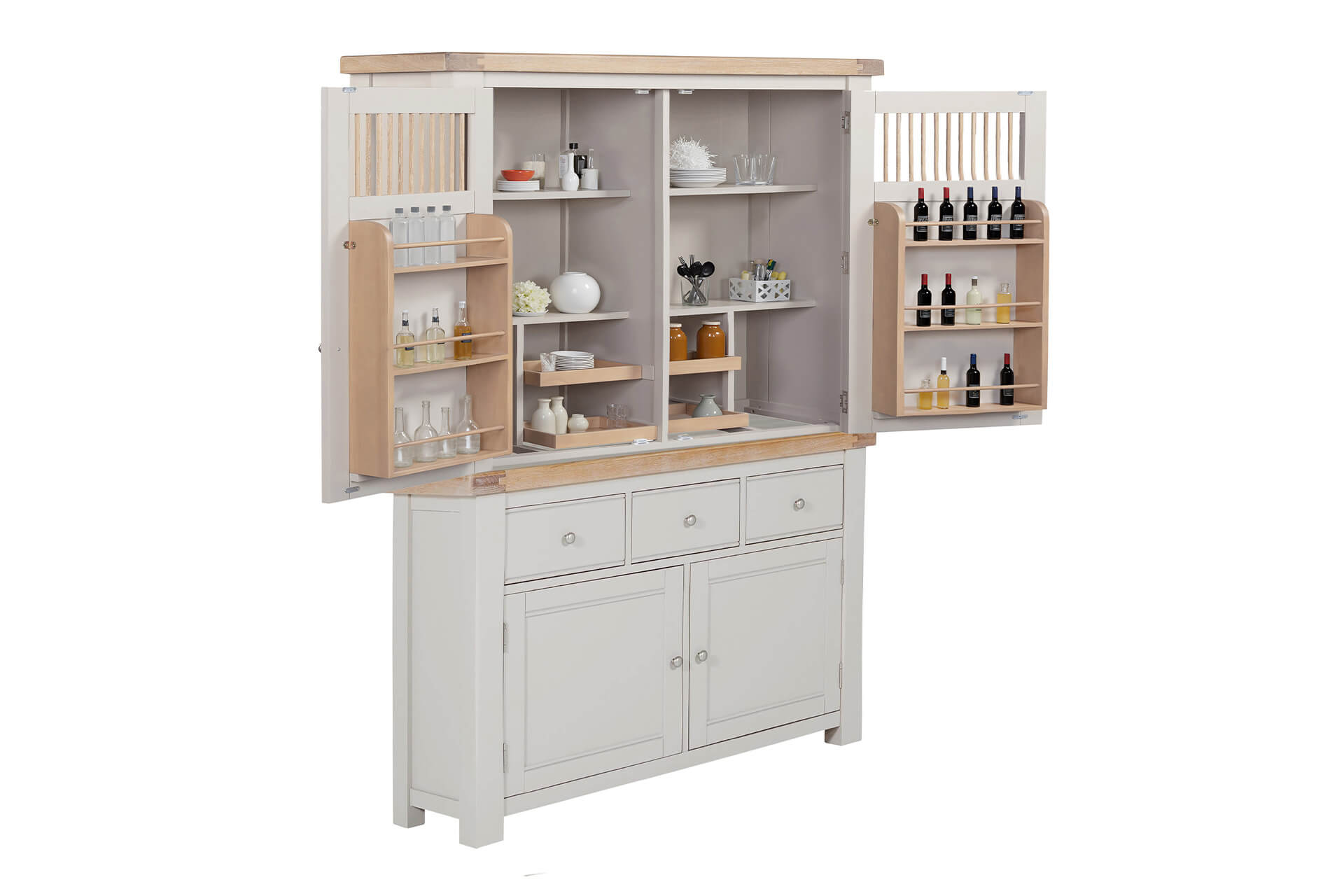 Dromore Taupe Larder Hutch 2