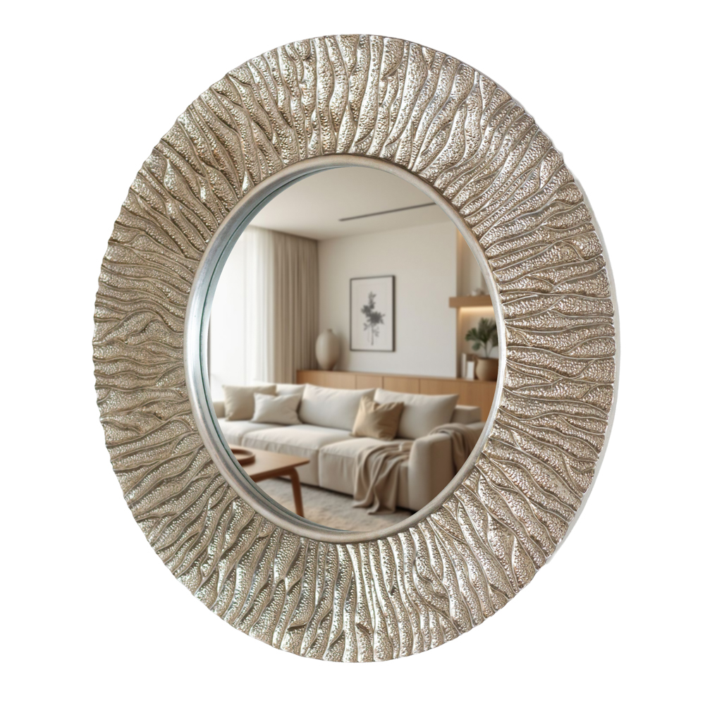 Kelsey Champagne Round Mirror 2