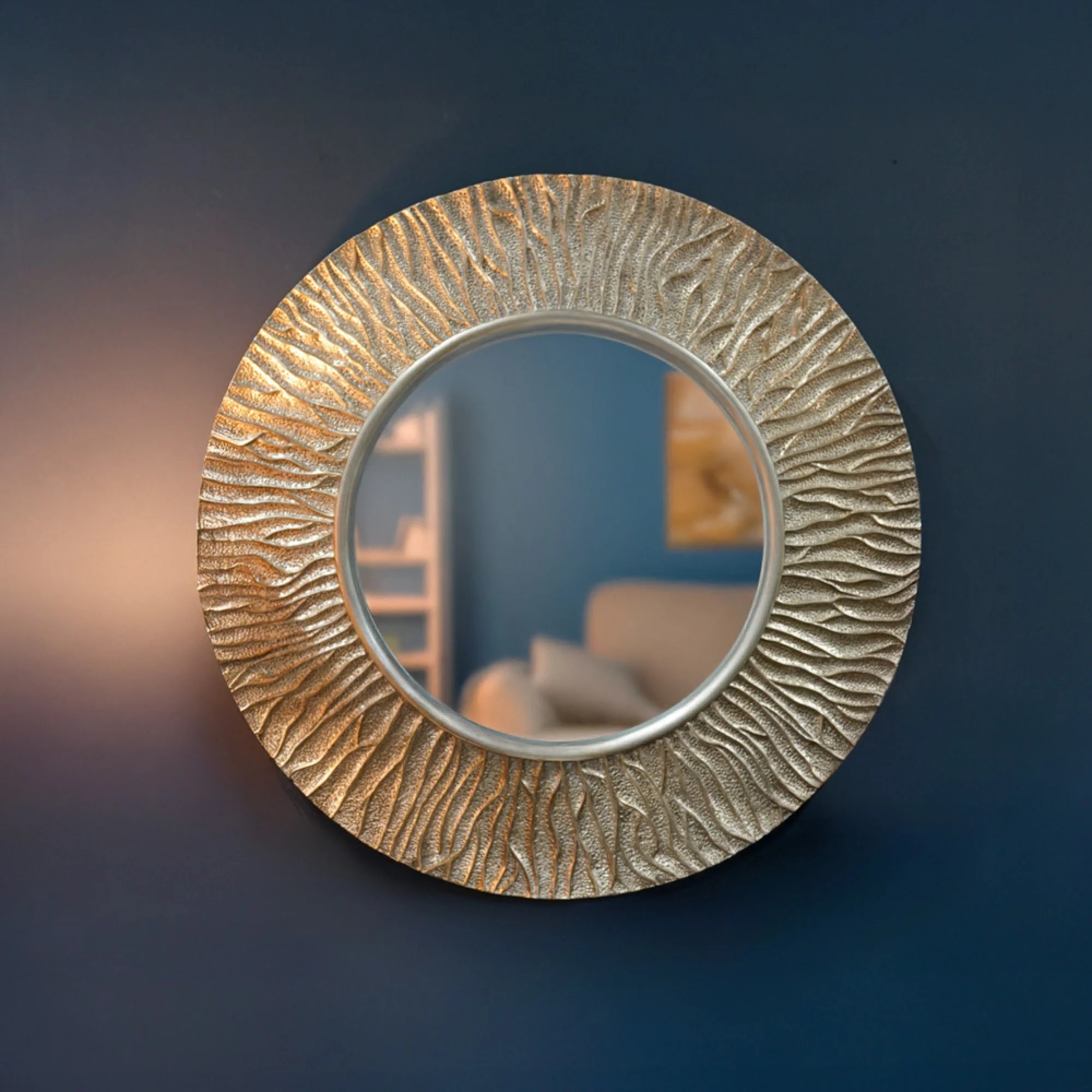 Kelsey Champagne Round Mirror 1
