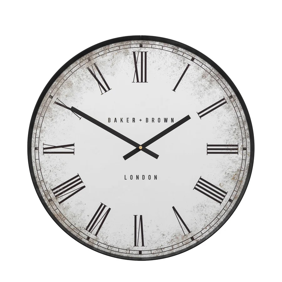 Black Murano Mirror Glass Clock 2