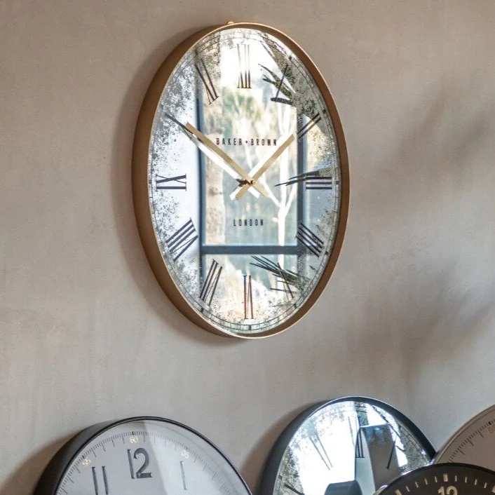 Gold Murano Mirror Glass Clock 1