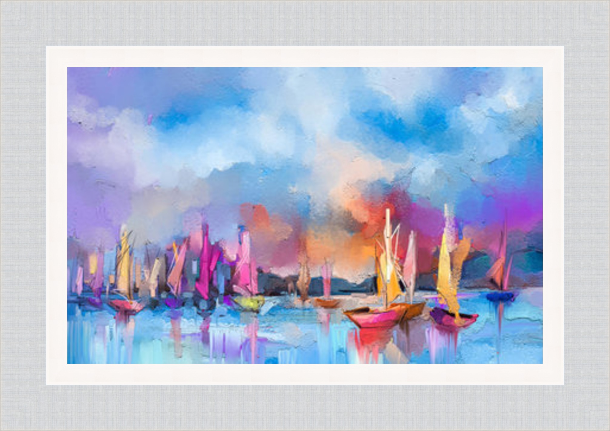 Oil Painted Colourful Boats 1