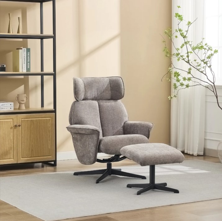 Regent Swivel Recliner with Footstool 1