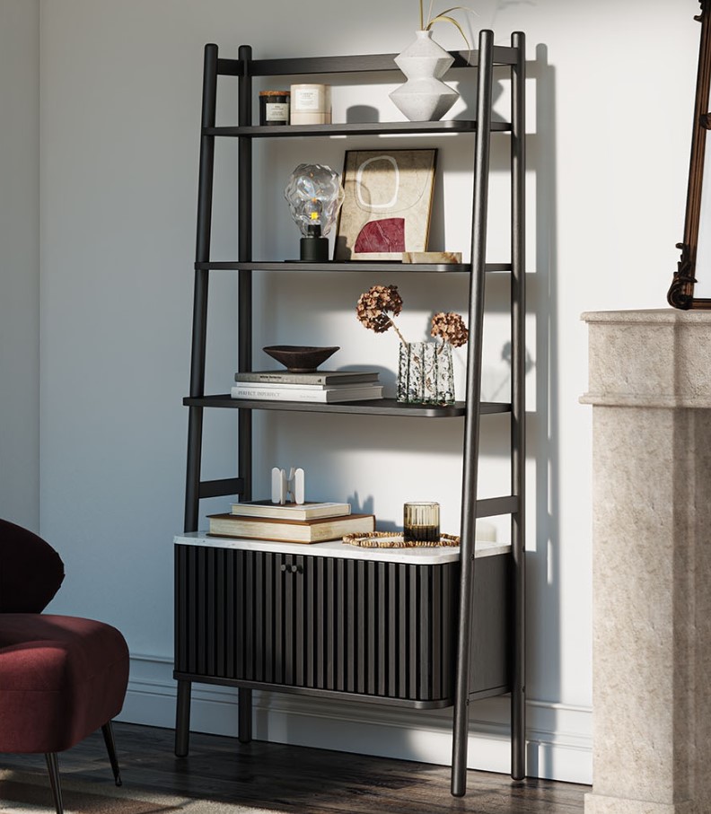 Sligo Black Marble Bookcase 1