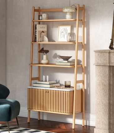 Sligo Oak Marble Bookcase 1