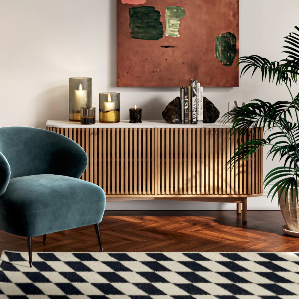 Sligo Oak Marble Large Sideboard  1