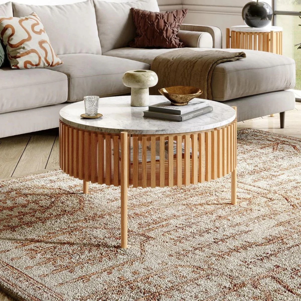Sligo Oak Marble Story Coffee Table  1