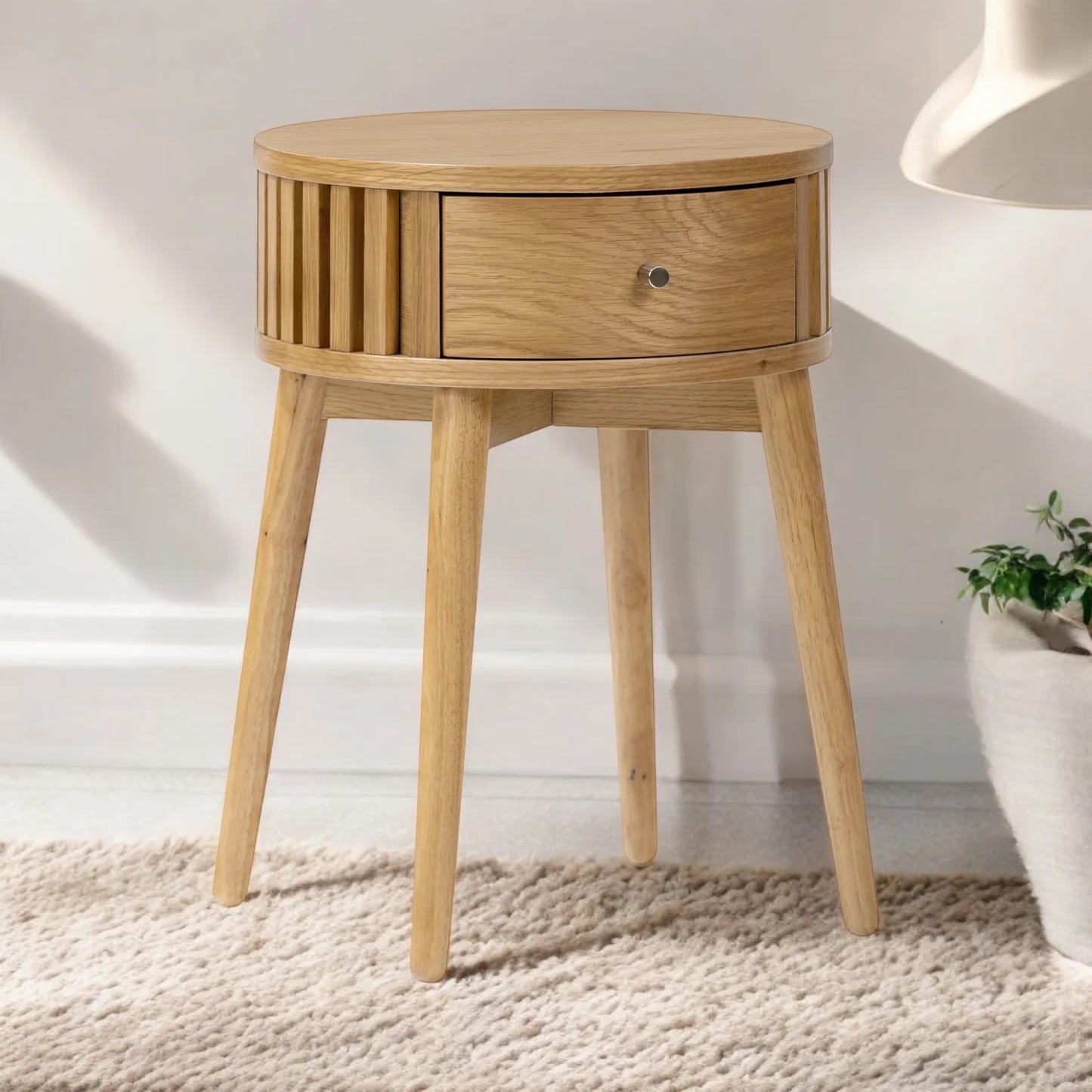 Sligo Oak Round Side Table 1