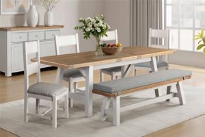 Dromore Taupe Dining Bench 1 thumbnail