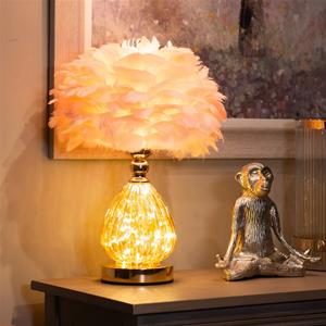 Raya Pink LED Feather Lamp  1 thumbnail