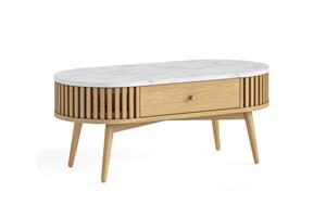 Sligo Oak Marble Oval Coffee Table  1 thumbnail
