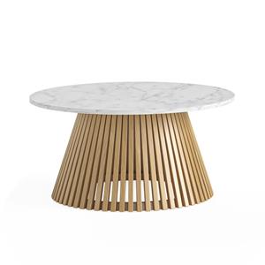 Sligo Oak Marble Round Coffee Table  1 thumbnail