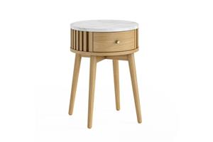 Sligo Oak Marble Round Side Table  1 thumbnail