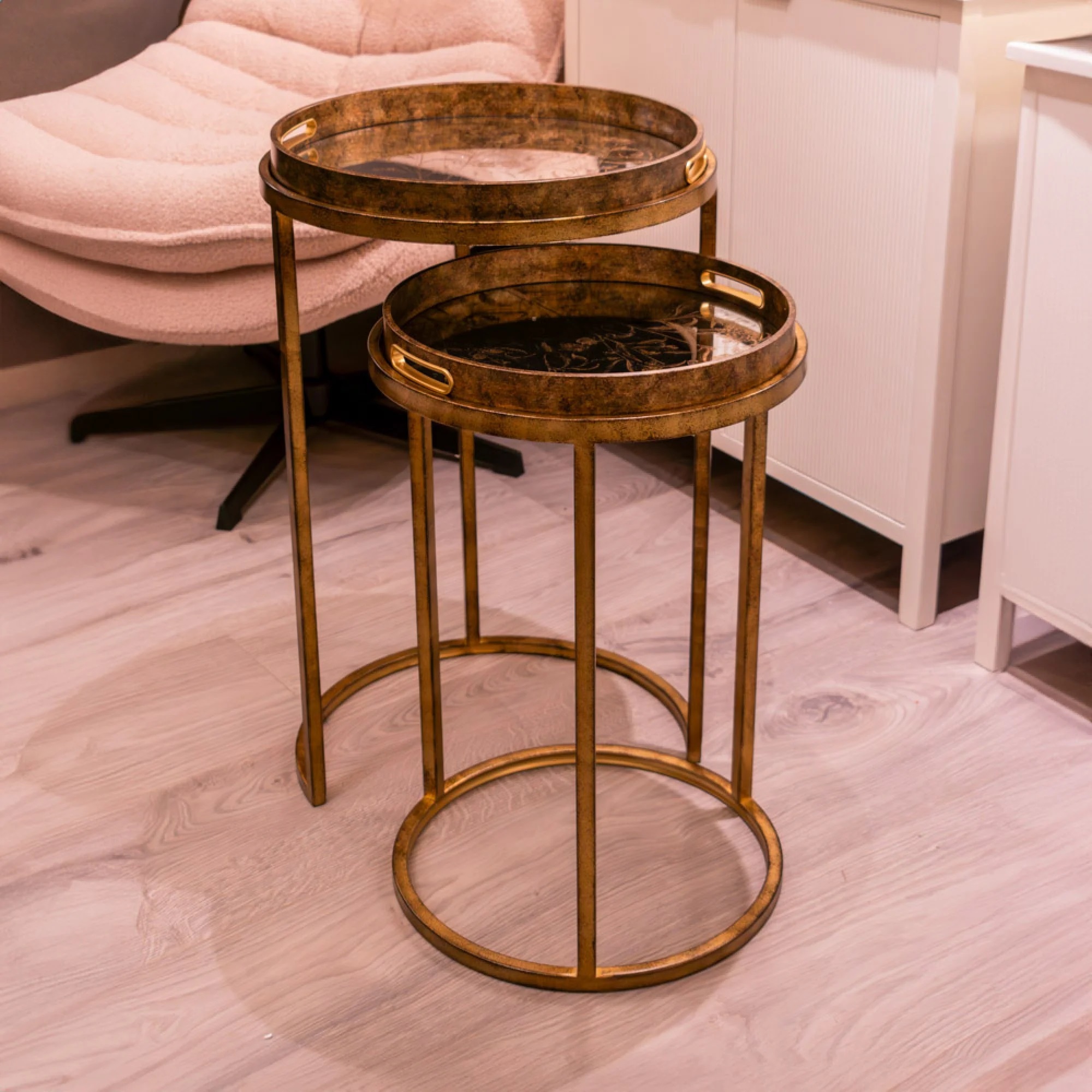 Vela Gold Tray Tables 1