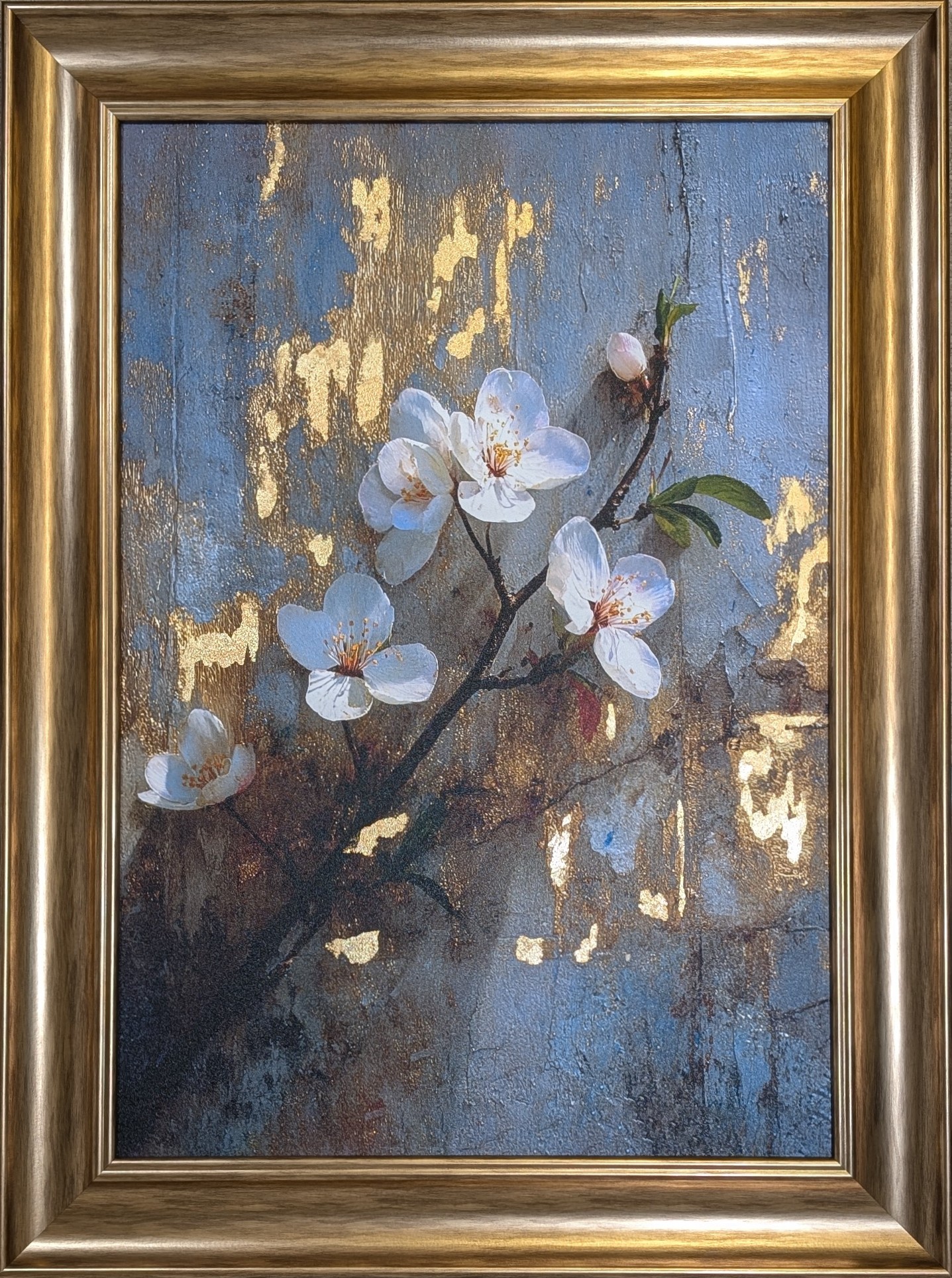 White Blossom on Gold 1