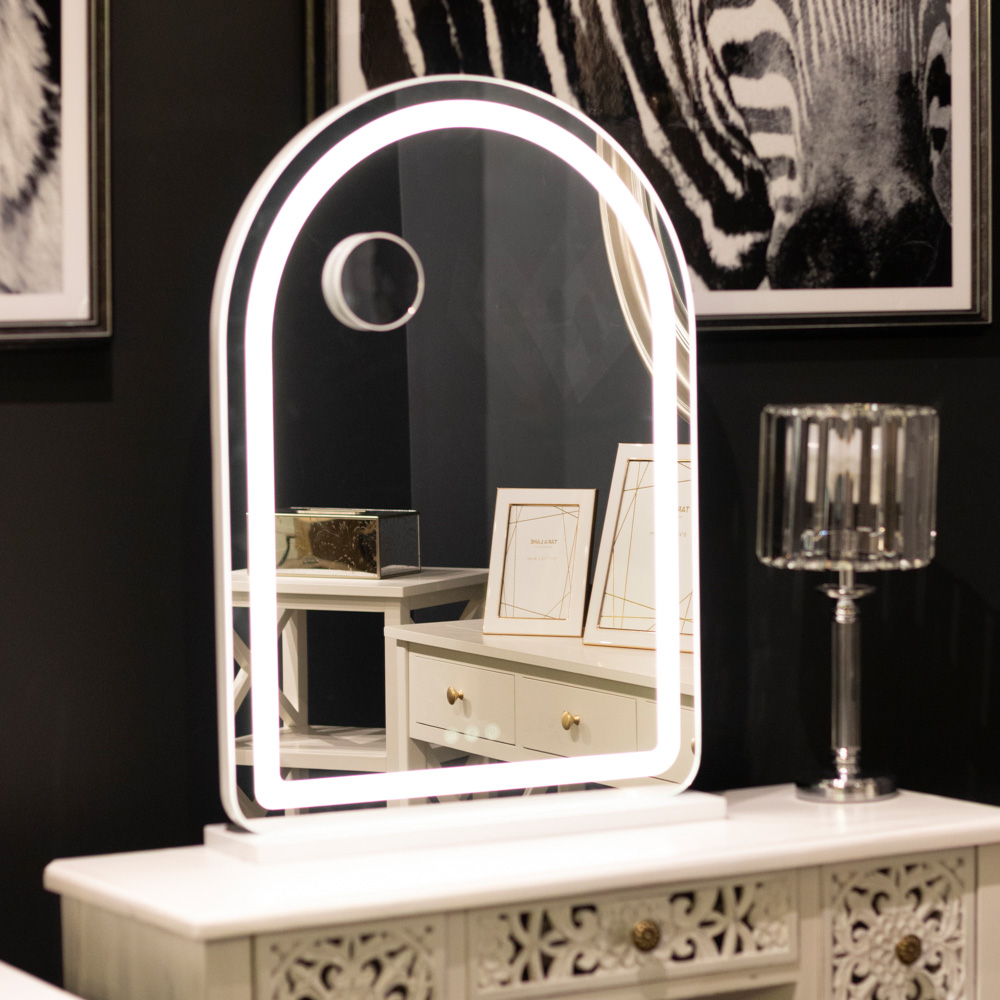 White Hollywood Arch Mirror 1