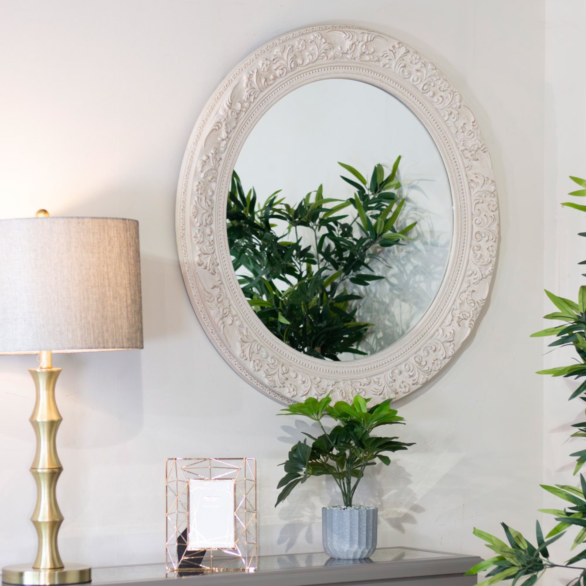 Yvette Round Mirror Cream 1